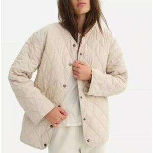 MATE The Label 100% Organic Cotton Quilted Jacket Beige Neutral Size Large
